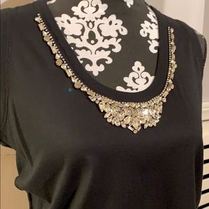 D&G Black sleeveless T with Swarovsky
